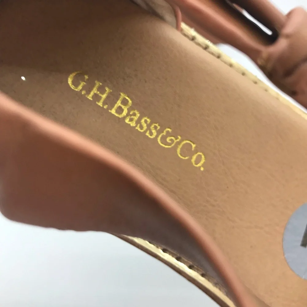 GH Bass & Co Women's Rivington Gold Whiskey Platform Sandals